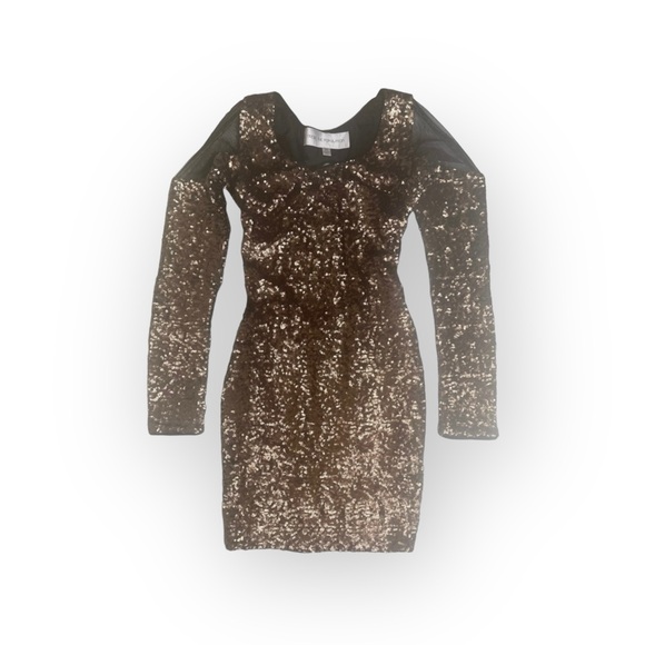 new Dress the Population ᪥ Sequin Body Con Cocktail Mini Dress ᪥ Mesh Panels XS - Picture 9 of 17